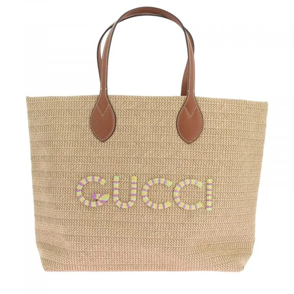Gucci Small straw-effect tote