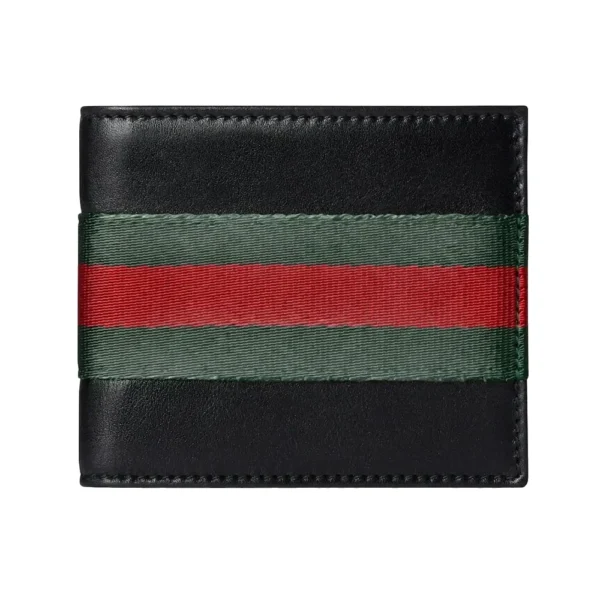 Gucci Bi-Fold Wallet With Web - Black