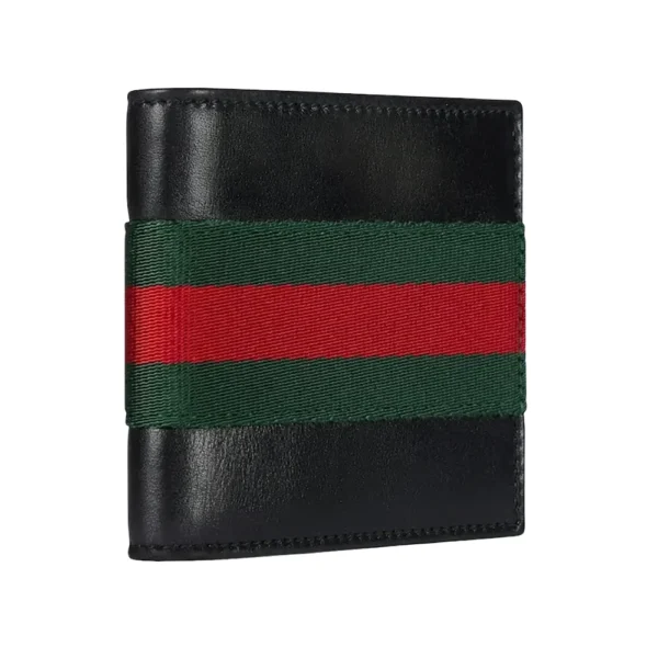 Gucci Bi-Fold Wallet With Web - Black