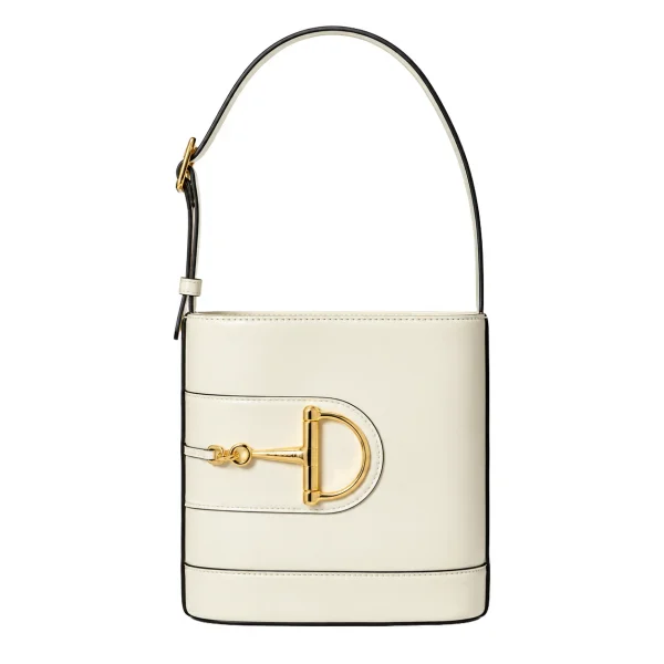 Gucci Arabella Horsebit Bucket Bag - White
