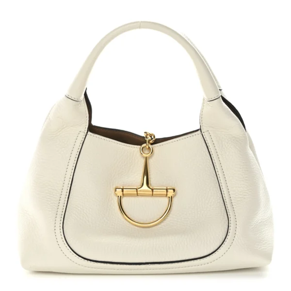 Gucci Horsebit Leather Small Shoulder Bag - White
