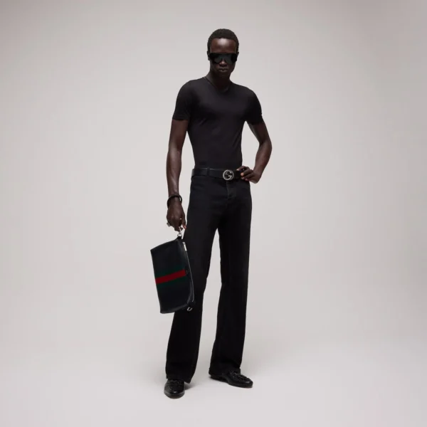 Gucci Web Medium Crossbody Bag - Black