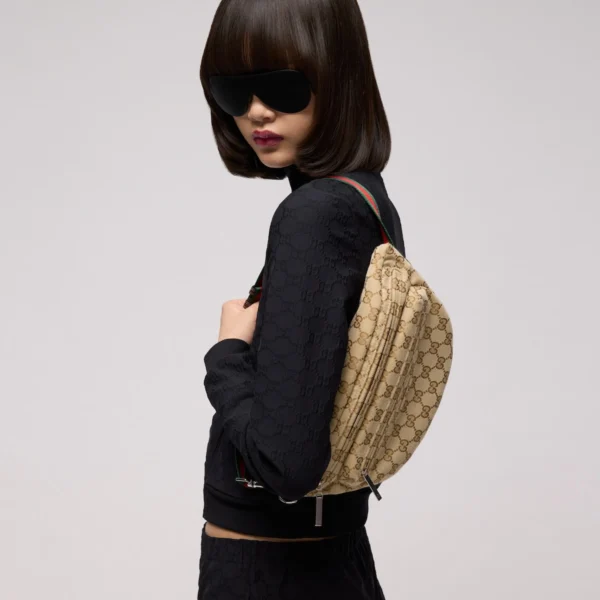 Gucci Tag Small Crossbody Bag Beige