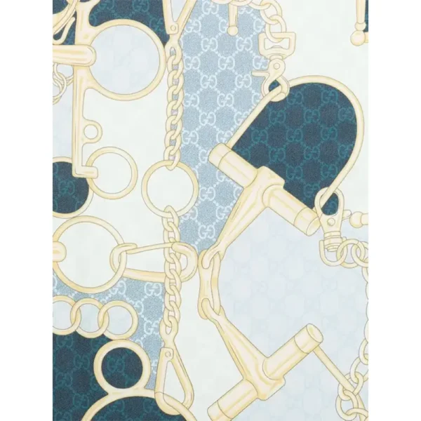 Gucci Horsebit Silk Carré Scarf - Blue