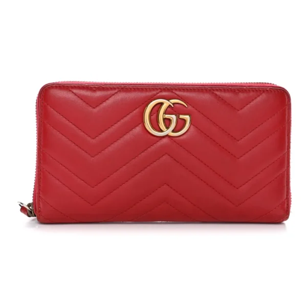 Gucci GG Marmont Zip Around Wallet Model 2 - Red
