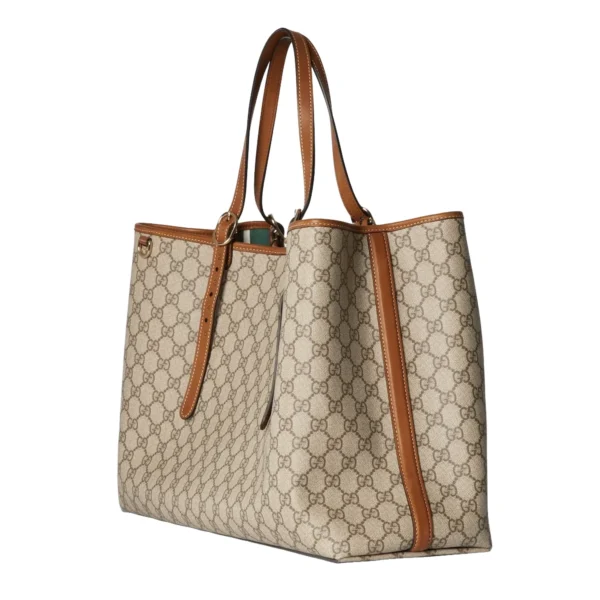 Gucci GG Emblem Maxi Tote Bag Beige Ebony GG Canvas