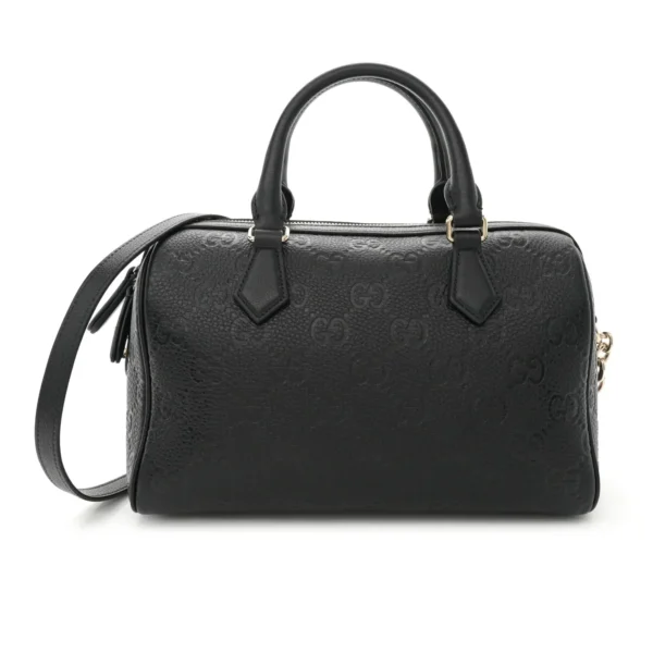 Gucci GG Emblem Medium Boston Bag Black