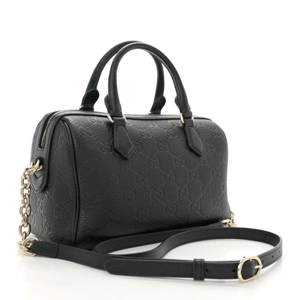Gucci GG Emblem Medium Boston Bag Black