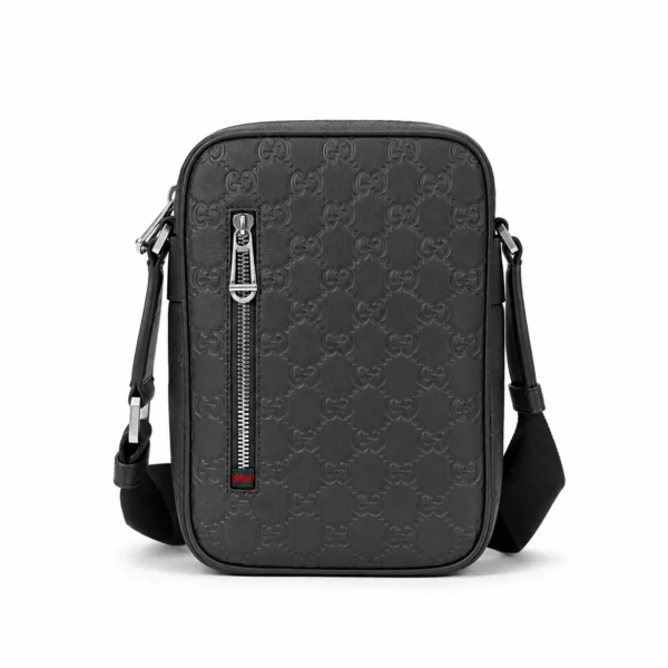 Gucci GG Emblem Vertical Crossbody Bag Grey