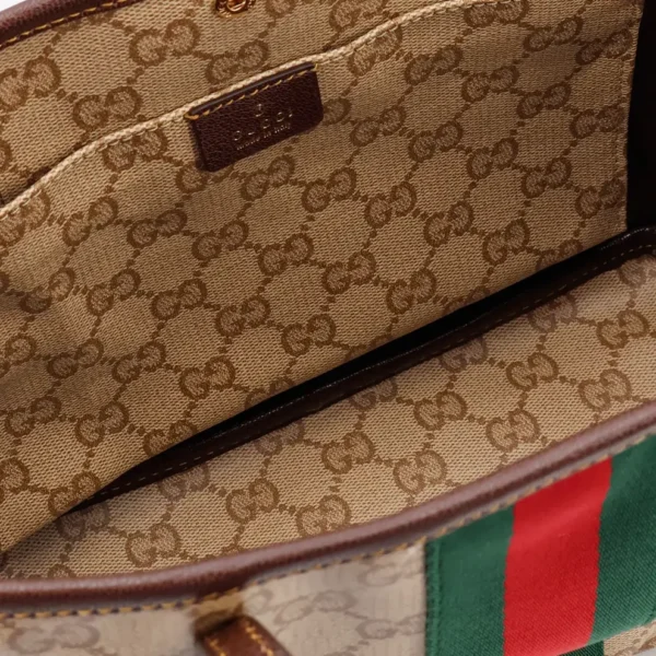 Gucci Tribeca Small Tote Bag Beige Ebony GG Canvas