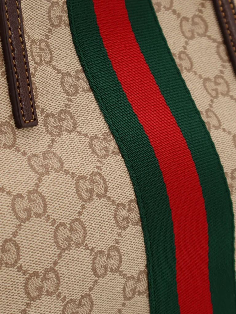 Gucci Tribeca Small Tote Bag Beige Ebony GG Canvas