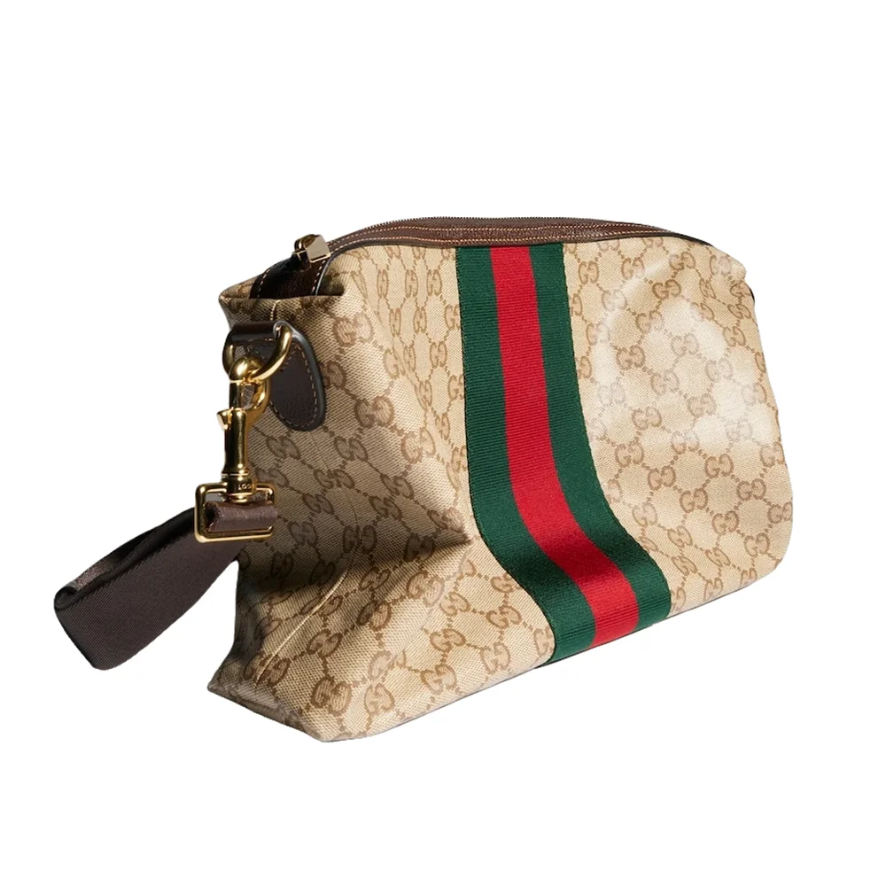 Gucci Web Medium Crossbody Bag - Beige