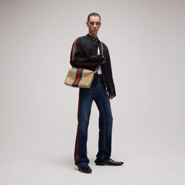 Gucci Web Medium Crossbody Bag - Beige