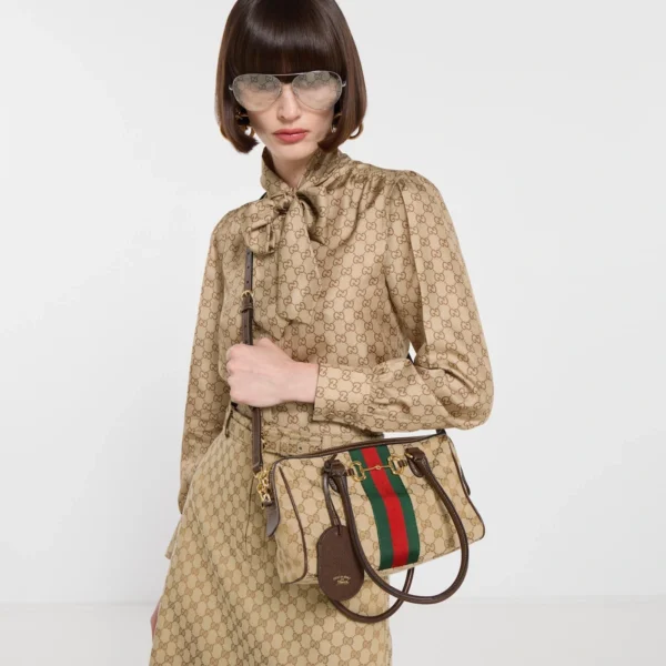 Gucci Borsetto Medium Boston Bag - Beige