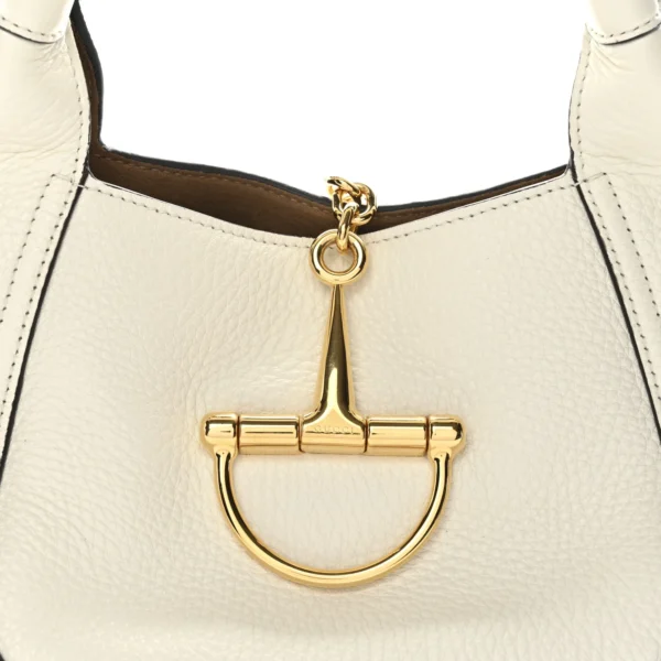 Gucci Horsebit Leather Small Shoulder Bag - White