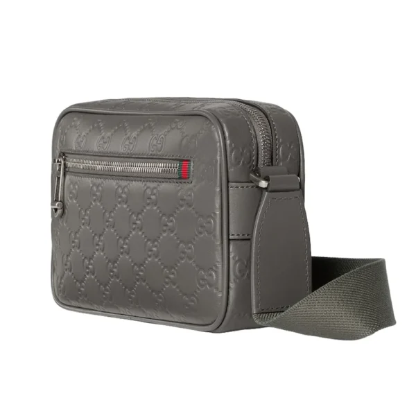 Gucci GG Emblem Small Crossbody Bag Grey