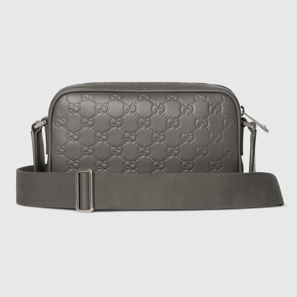 Gucci GG Emblem Small Crossbody Bag Grey