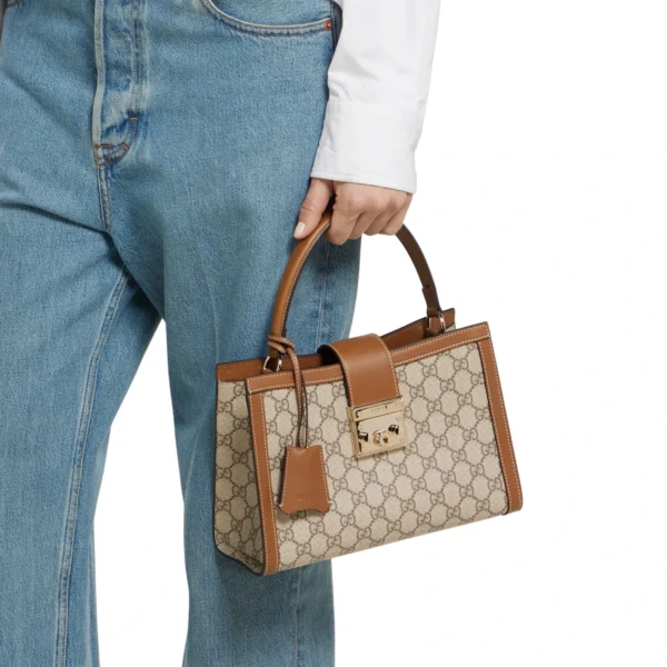 Gucci Padlock Medium Top Handle Bag Beige