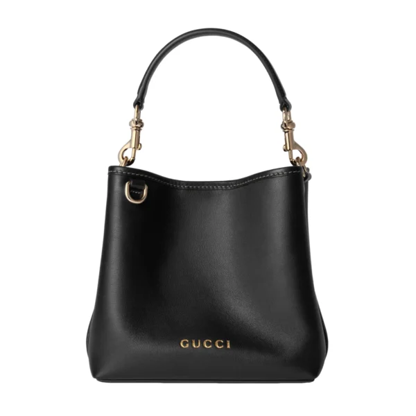 Gucci GG Emblem Small Bucket Bag - Black