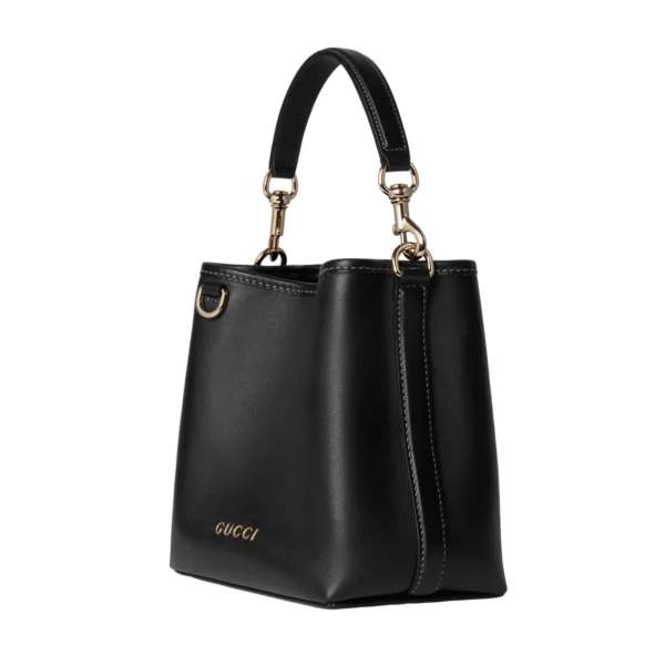 Gucci GG Emblem Small Bucket Bag - Black