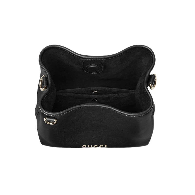 Gucci GG Emblem Small Bucket Bag - Black