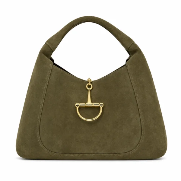 Gucci Horsebit Leather Small Shoulder Bag - Khaki / Olive