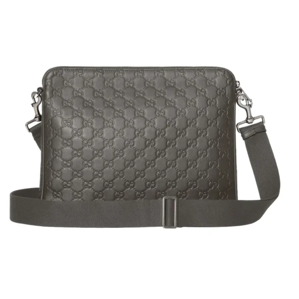 Gucci GG Emblem Medium Crossbody Bag Grey