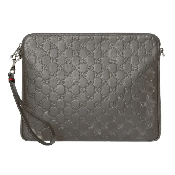 Gucci GG Emblem Medium Crossbody Bag Grey