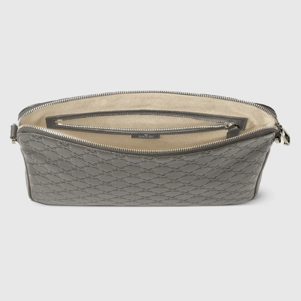 Gucci GG Emblem Medium Crossbody Bag Grey