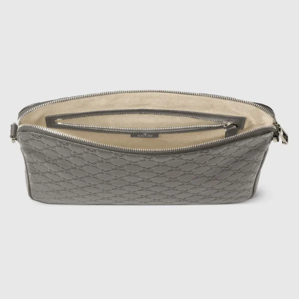 Gucci GG Emblem Medium Crossbody Bag Grey