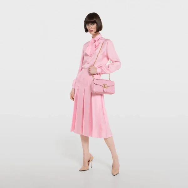 Gucci 2.0 matelassé leather mini shoulder bag - Pink