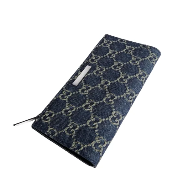 Gucci Web Zip Around Wallet - Blue