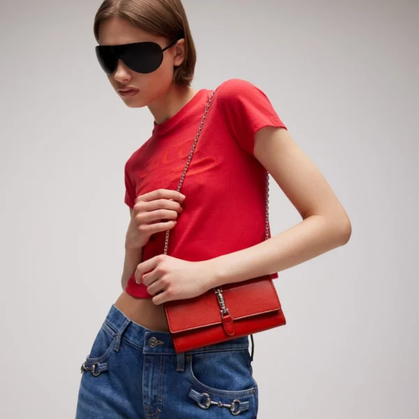 Gucci Jackie Wallet On Chain - Red