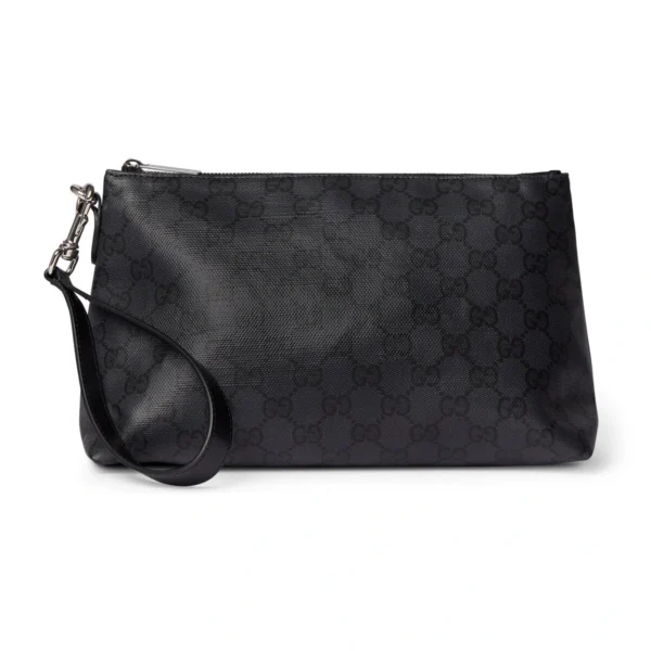 Gucci Web Trademark Medium Pouch - Black