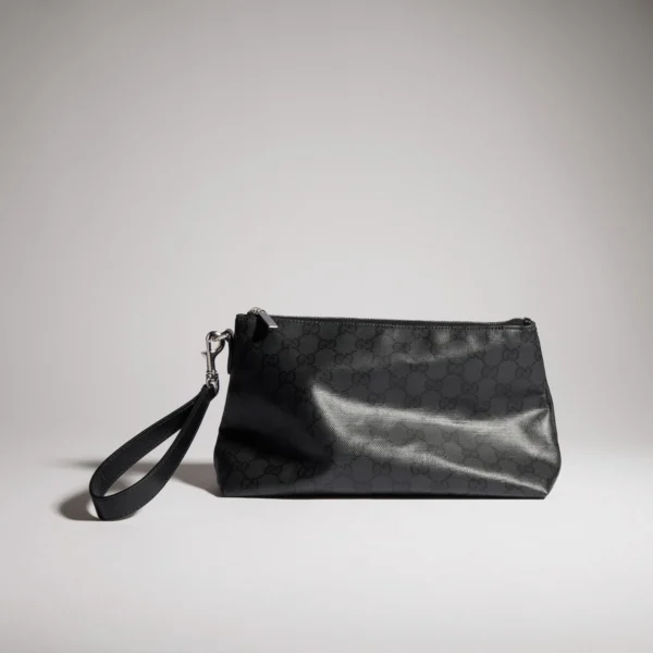 Gucci Web Trademark Medium Pouch - Black