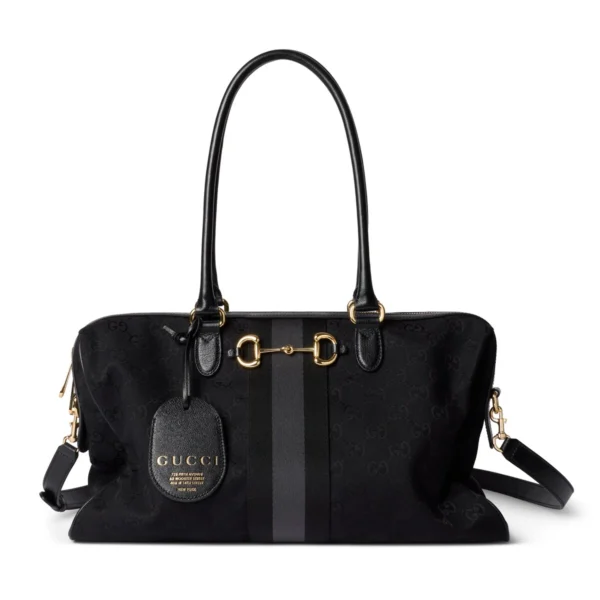 Gucci Borsetto Large Boston Bag Black