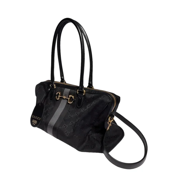 Gucci Borsetto Large Boston Bag Black