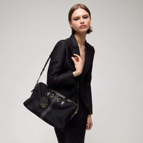 Gucci Borsetto Large Boston Bag Black