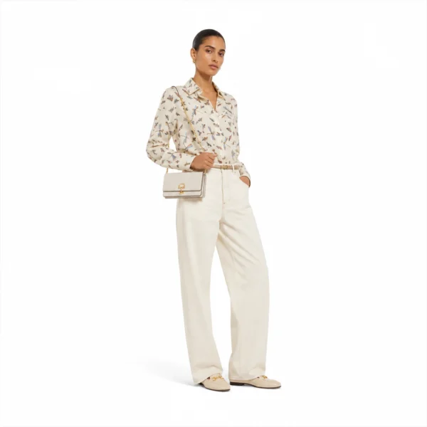 Gucci Half Horsebit Wallet On Chain - White