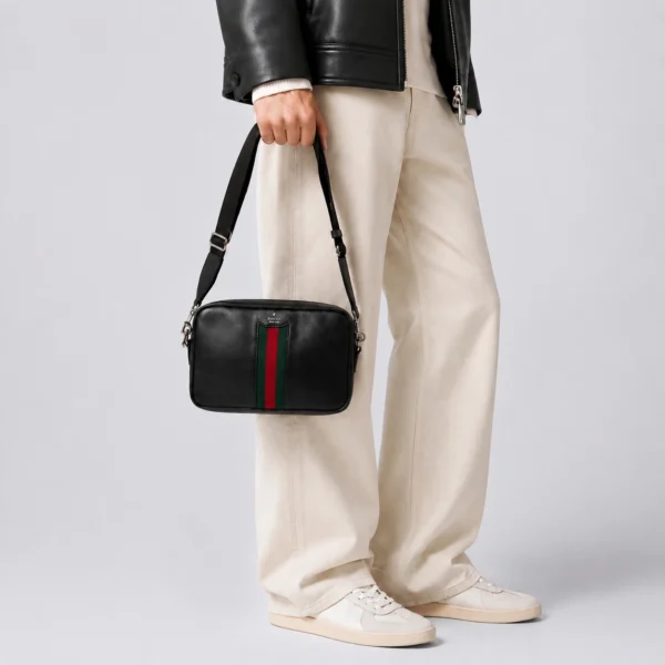 Gucci Web Trademark Small Crossbody Bag - Black