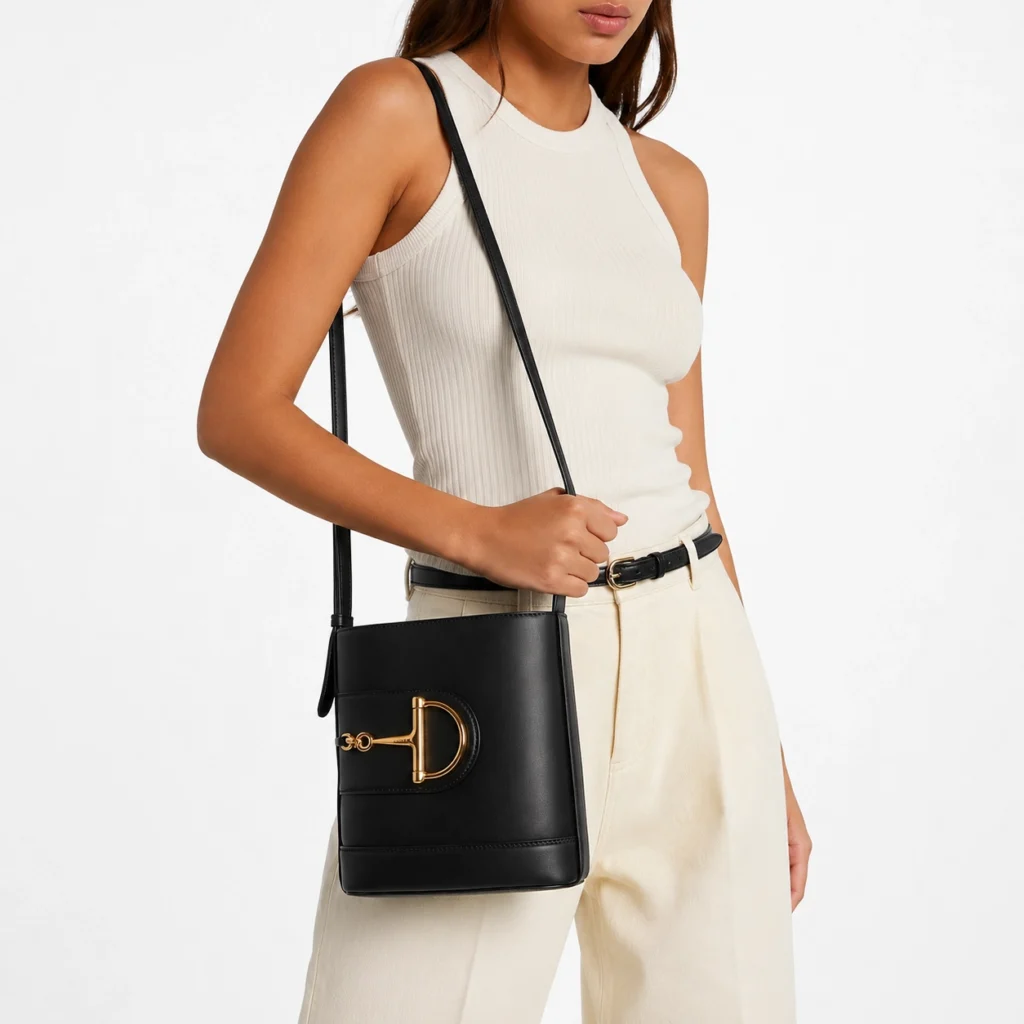 Gucci Arabella Horsebit Bucket Bag - Black