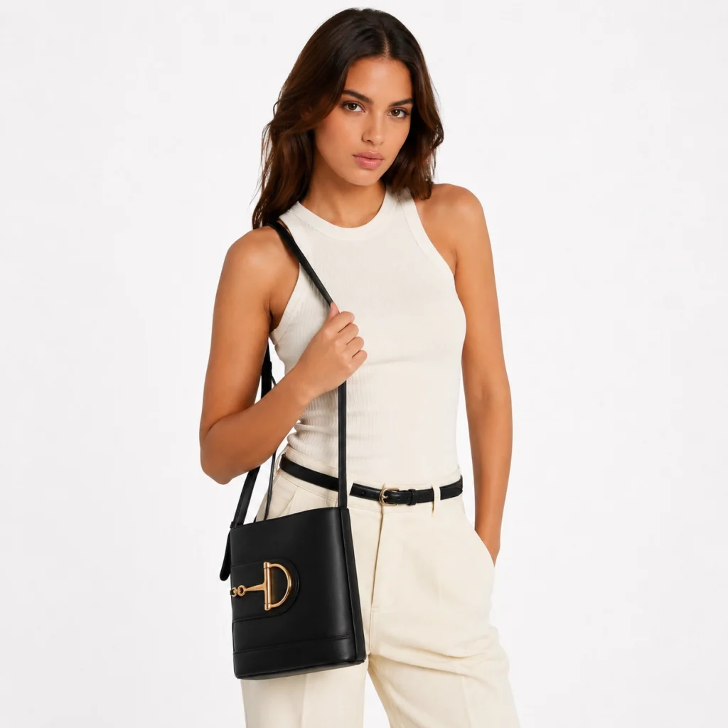 Gucci Arabella Horsebit Bucket Bag - Black