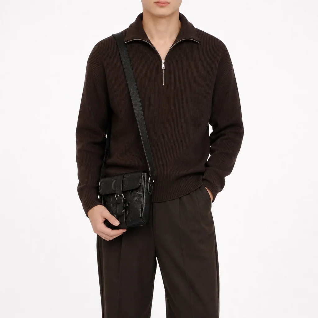 Gucci Black Leather Messenger Bag