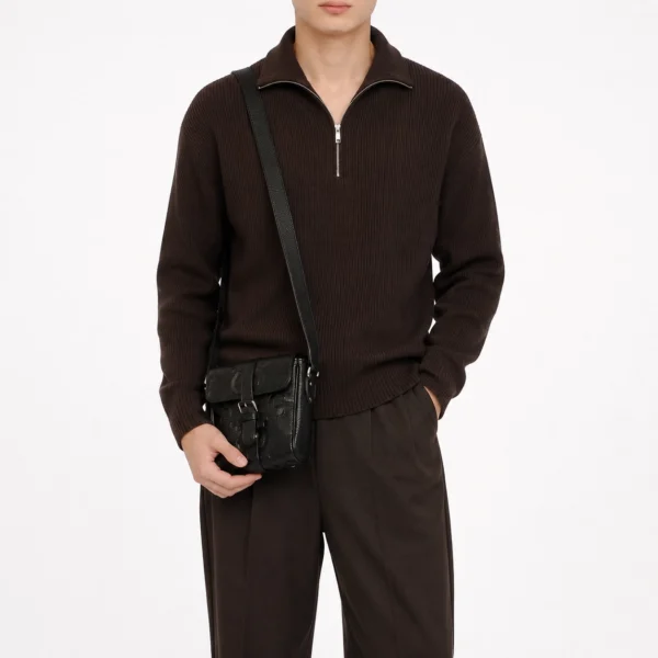 Gucci Black Leather Messenger Bag