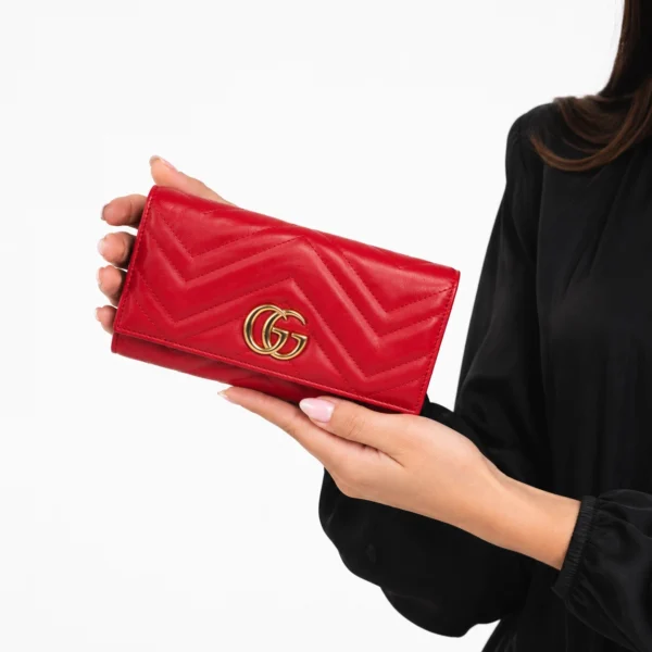 Gucci GG Marmont Continental Wallet - Red