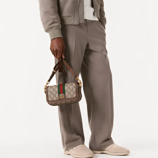 Gucci Monogram Shoulder Bag Beige