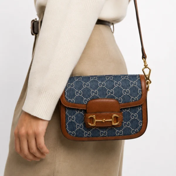 Gucci 1955 Mini Shoulder Bag in Canvas - Blue