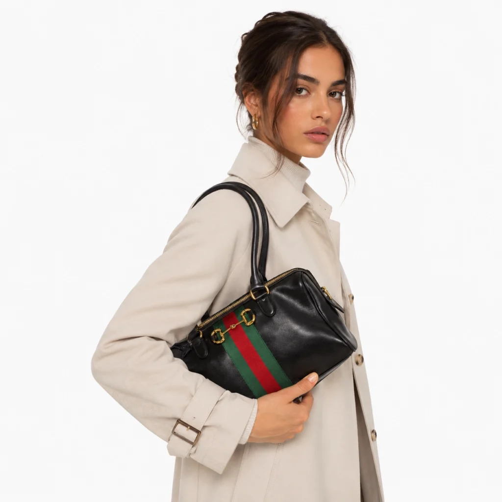 Gucci Borsetto Medium Boston Bag - Black