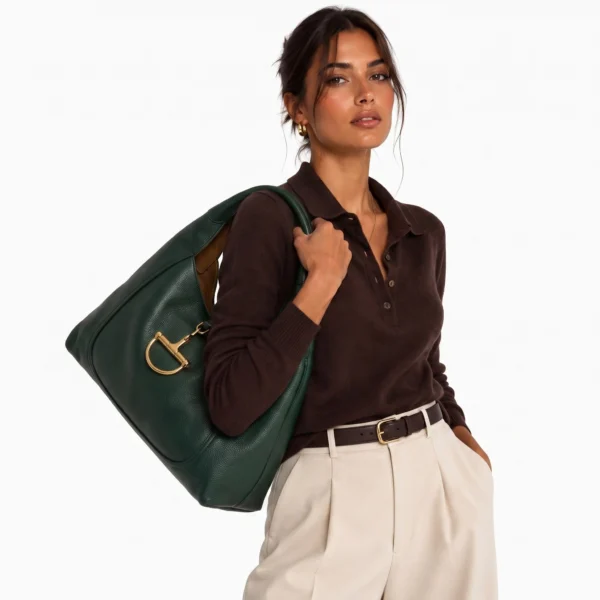 Gucci Horsebit Leather Small Shoulder Bag - Green