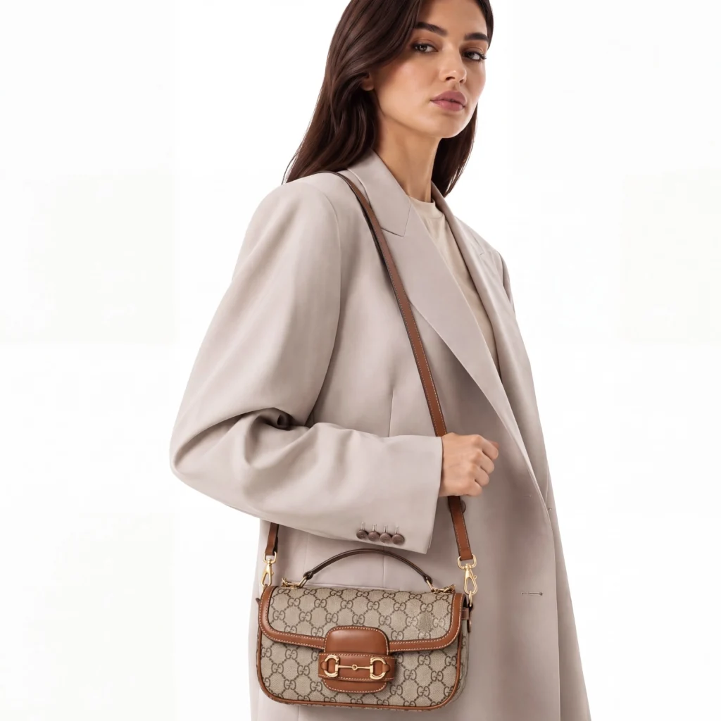 Gucci Horsebit 1955 Soft Small Top Handle Bag - Beige
